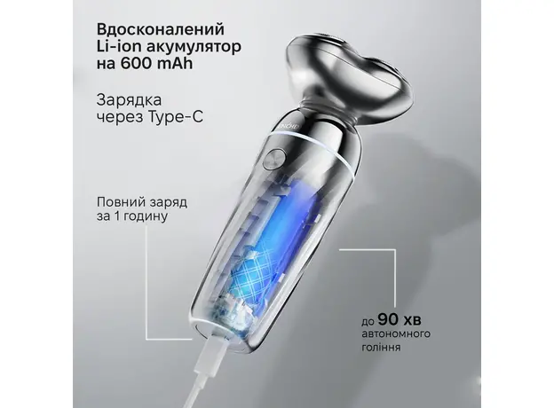 Электробритва Xiaomi Enchen Rotary Shaver X7 Silver - изображение 9