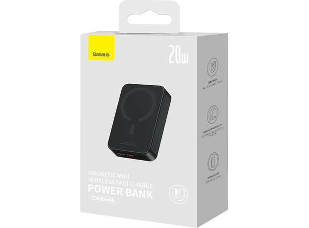 Baseus Magnetic Mini Wireless Fast Charge Power Bank 20000mAh 20W Black (PPCX150001) - изображение 8