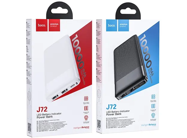 Hoco J72 Easy Travel Power Bank 10000mAh White (6931474738387) - изображение 5