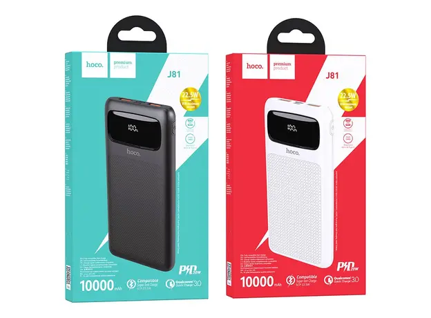 Повербанк Hoco J81 Fast Way 22.5W Fully Compatible Power Bank 10000mAh White (6931474751799) - изображение 3