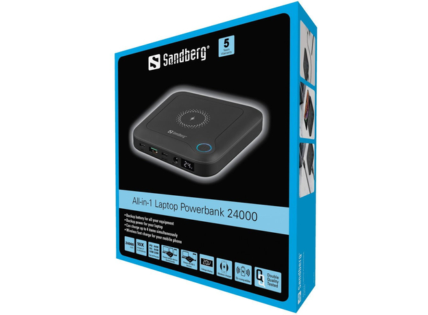 Повербанк Sandberg All-in1 Laptop 24000mAh Black (420-57) - изображение 8