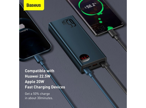 Повербанк Baseus Adaman Metal 20000mAh 65W Blue (PPIMDA-D03) - изображение 15
