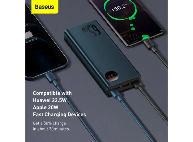 Повербанк Baseus Adaman Metal 20000mAh 65W Blue (PPIMDA-D03) - изображение 15