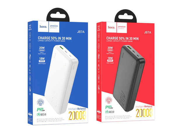 Hoco J87A Tacker PD20W+QC3.0 Power Bank 20000mAh Black (6931474761033) - изображение 8
