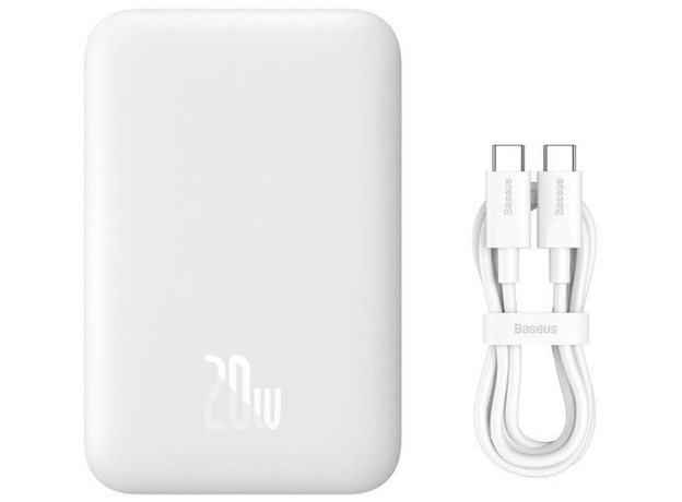 Baseus Magnetic Mini Wireless Fast Charge Power Bank 10000mAh 20W White (PPCX070002) - изображение 2