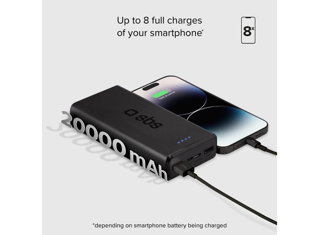 Повербанк SBS 20000mAh Fast Charge 10W 2 USBs Black (TTBB20000FASTK) - изображение 7