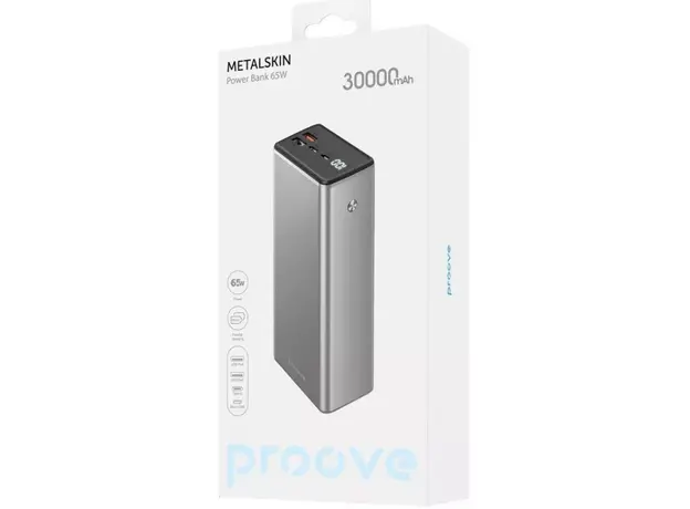 Повербанк Proove Metalskin 30000mAh 65W PD Gray (PBM365210004) - изображение 2