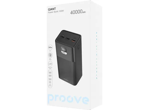 Повербанк Proove Giant 40000mAh 100W PD Black (PBGI99320001) - изображение 4