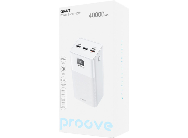 Повербанк Proove Giant 40000mAh 100W PD White (PBGI99320002) - изображение 4