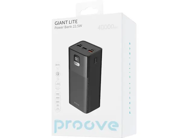 Повербанк Proove Giant Lite 40000mAh 22.5W PD Black (PBGI20312201) - изображение 3