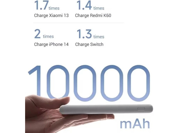 Повербанк Xiaomi Mi Power Bank Lite 10000mAh 22.5W Grey (BHR9350GL) - изображение 7