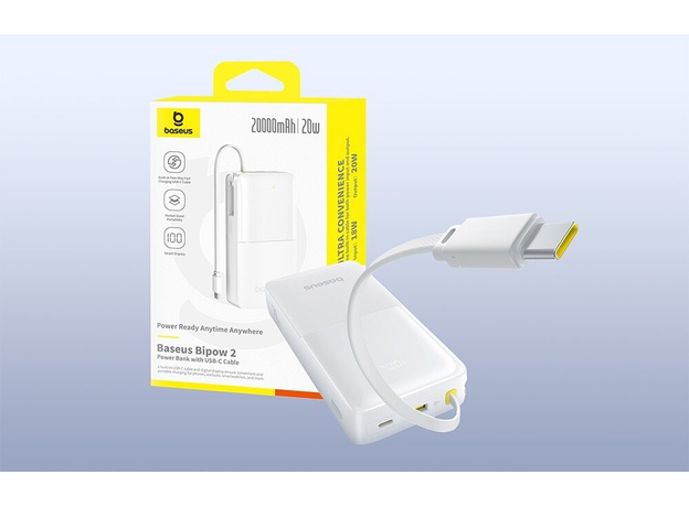 Повербанк Baseus Bipow 2 Digital Display 20000mah 20W With Built-in Type-C Cable (P10077101113-01) - изображение 10