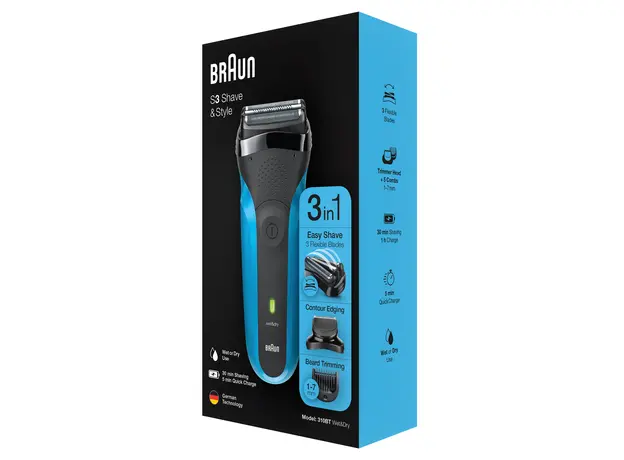 Электробритва-триммер BRAUN Series 3 310BT Wet&Dry black/blue - изображение 9