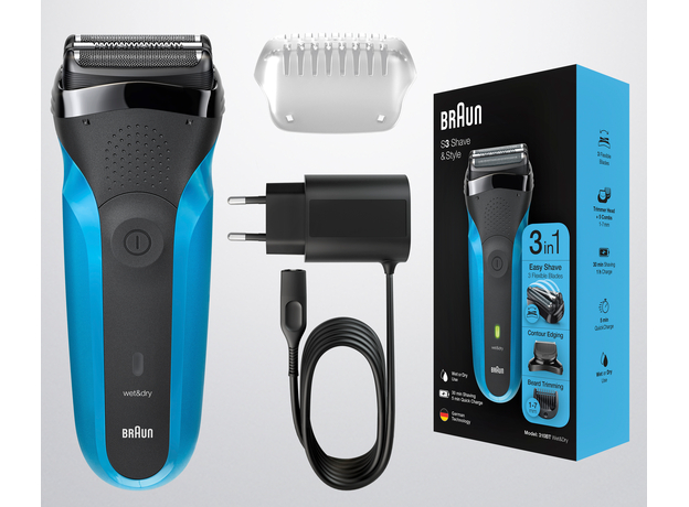 Электробритва-триммер BRAUN Series 3 310BT Wet&Dry black/blue - изображение 7