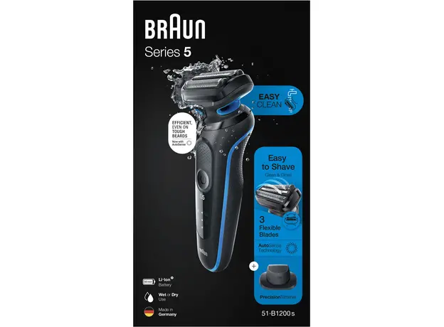 Электробритва Braun Series 5 51-B1200s с точным триммером, синяя (4210201432630) - изображение 4