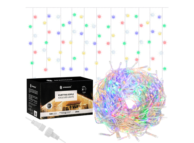 Гирлянда бахрома уличная (наружная) Springos 20 м 500 LED + Flash (CL0519) Mix - изображение 2
