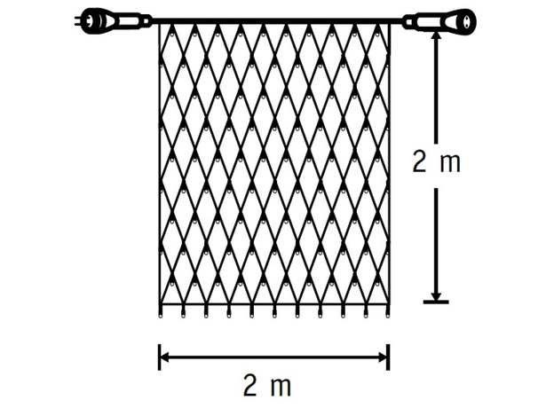 Светодиодная гирлянда-сетка Luca Lighting соединительная 2 х 2 м Теплый белый (8711473759860) - изображение 3