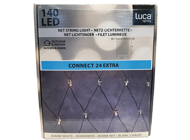 Светодиодная гирлянда-сетка Luca Lighting соединительная 2 х 2 м Теплый белый (8711473759860) - изображение 4