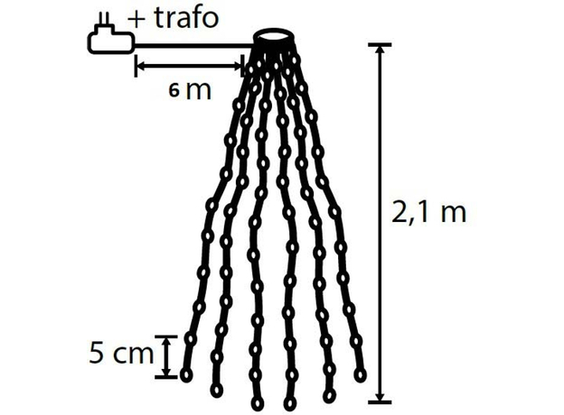 Светодиодная гирлянда Luca Lighting Конус 2.1 + 6 м Теплый белый (8720362027065) - изображение 7