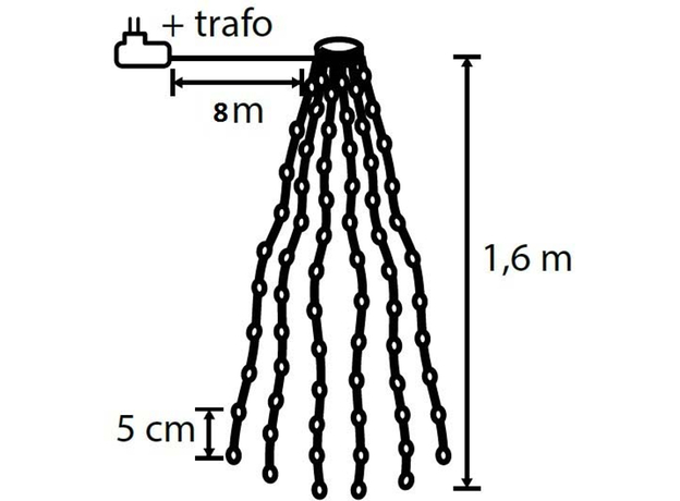Светодиодная гирлянда Luca Lighting Конус 1.6 + 8 м Теплый белый (8720362038566) - изображение 6