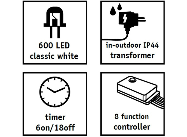 Светодиодная гирлянда Luca Lighting Серебряная струна 20 м Теплый белый (8718861852684) - изображение 4
