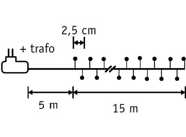Светодиодная гирлянда Luca Lighting Серебряная струна 20 м Теплый белый (8718861852684) - изображение 5