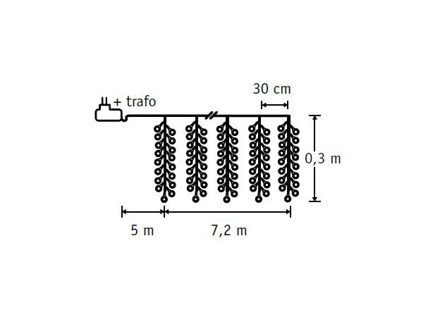 Светодиодная гирлянда Luca Lighting Белая бахрома холодный белый 12.2 м (8718861852387) - изображение 3