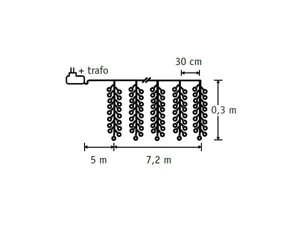 Светодиодная гирлянда Luca Lighting Белая бахрома холодный белый 12.2 м (8718861852387) - изображение 3