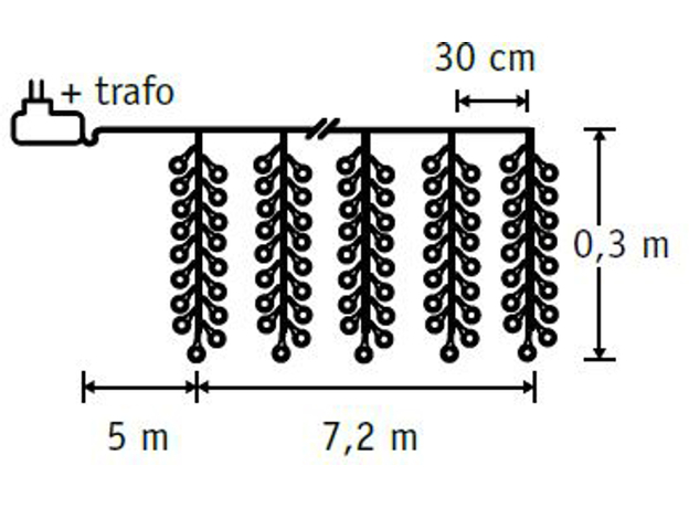 Светодиодная гирлянда Luca Lighting Белая бахрома холодный белый 12.2 м (8718861852387) - изображение 3