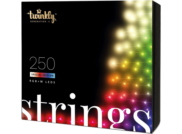 Светодиодная Smart LED гирлянда Twinkly Strings RGBW 250, BT+WiFi, Gen II, IP44, кабель бесцветный (TWS250SPP-TEU) 