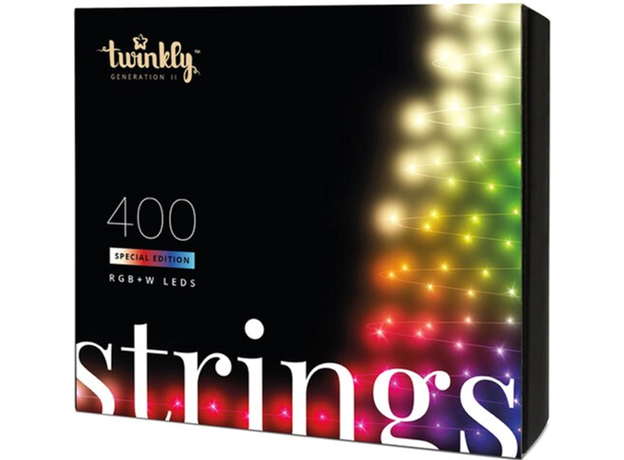 Светодиодная Smart LED гирлянда Twinkly Strings RGBW 400, BT+WiFi, Gen II, IP44, кабель черный (TWS400SPP-BEU) 