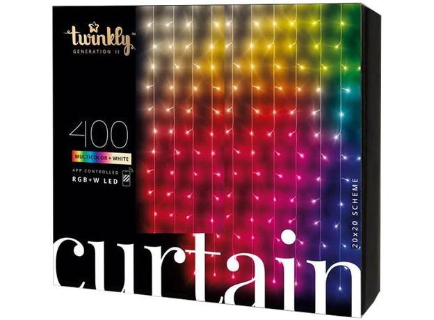 Гирлянда Smart LED Twinkly Curtain RGBW 400 Gen II IP44 1.45 х 2.1 м (TWW400SPP-TEU) 