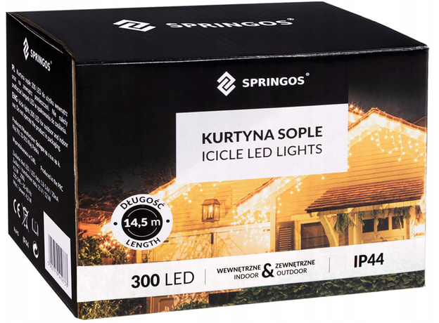 Гирлянда бахрома уличная (наружная) Springos 12 м 300 LED Pilot CL306 Blue 6 отзывов 