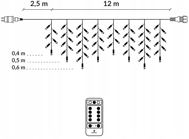 Гирлянда бахрома уличная (наружная) Springos 12 м 300 LED Pilot CL306 Blue 6 отзывов - изображение 15
