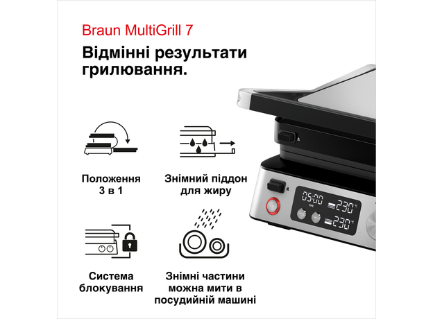 Контактный гриль (прижимной) BRAUN MultiGrill 7 CG7040 - изображение 10
