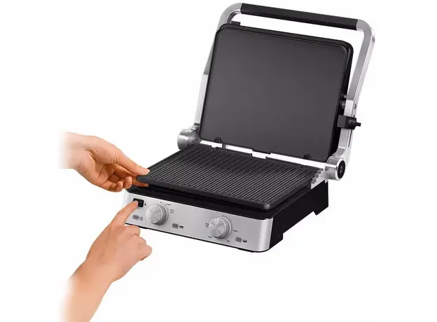 Контактный гриль (прижимной) Braun MultiGrill 7 Contact grill CG 7020 нержавейка - изображение 2