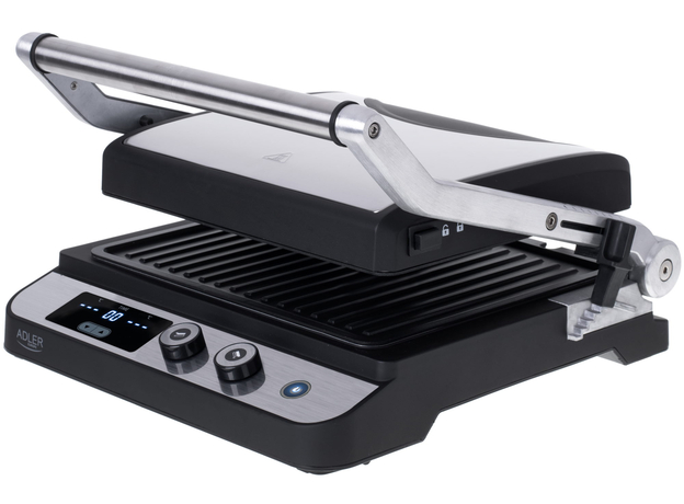 Контактный гриль (прижимной) Adler AD 3059 Stainless steel Black (5903887807937) 