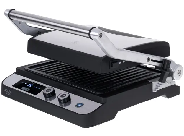 Контактный гриль (прижимной) Adler AD 3059 Stainless steel Black (5903887807937) 