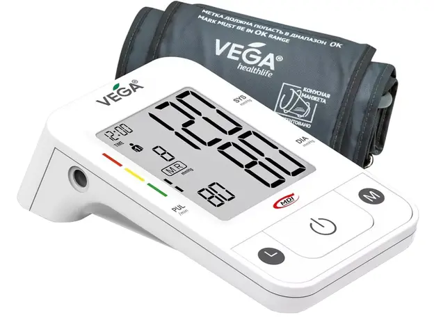 Тонометр автоматический VEGA 3H Comfort с индикатором аритмии, большая манжета 