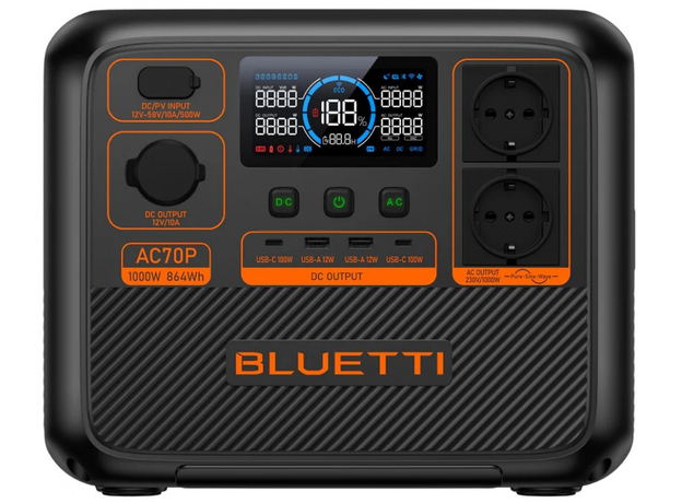 Зарядная станция Bluetti AC70P / 1000 Вт / 864 Вт⋅ч / LiFePO4 (PB931378) 