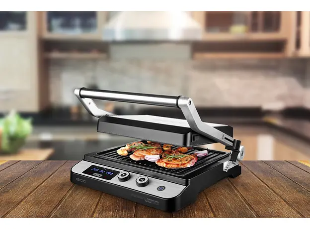 Контактный гриль (прижимной) ECG KG 1000 Gourmet нержавейка - изображение 19