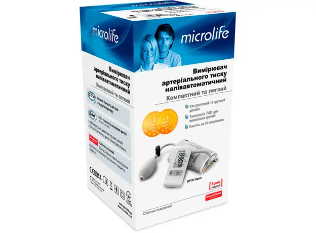 Тонометр полуавтоматический Microlife BP N1 Basic с индикатором гипертензии - изображение 7