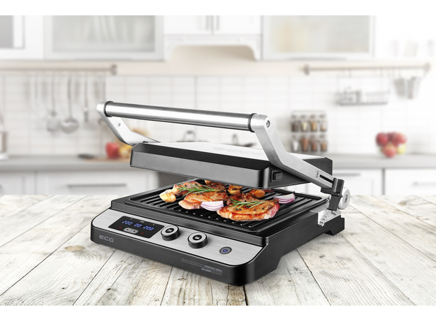 Контактный гриль (прижимной) ECG KG 1000 Gourmet нержавейка - изображение 15