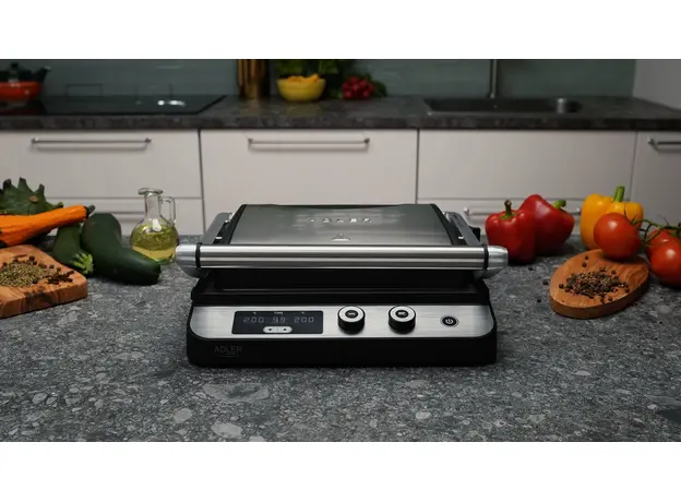 Контактный гриль (прижимной) Adler AD 3059 Stainless steel Black (5903887807937) - изображение 15
