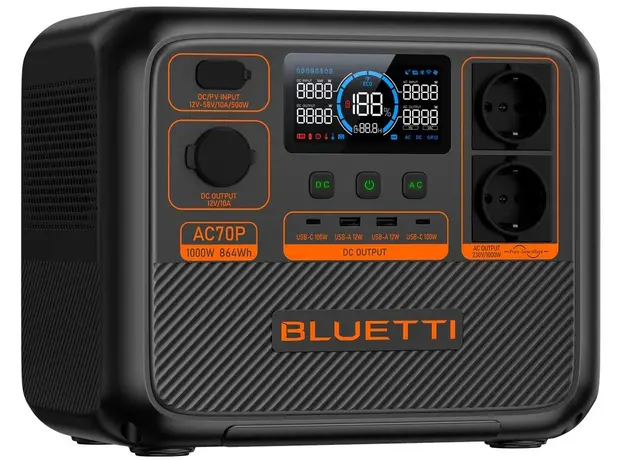 Зарядная станция Bluetti AC70P / 1000 Вт / 864 Вт⋅ч / LiFePO4 (PB931378) - изображение 2