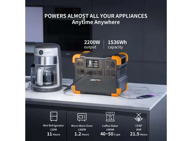 Зарядная станция Pecron E1500LFP / 2200 Вт / 1536 Вт⋅ч / LiFePO4 (E1500LFP) - изображение 11