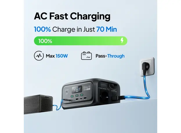 Зарядная станция Bluetti Elite 10 / 200 Вт / 128 Вт⋅ч / LiFePO4 (P-EL10-EU-GY-BL-010) - изображение 8