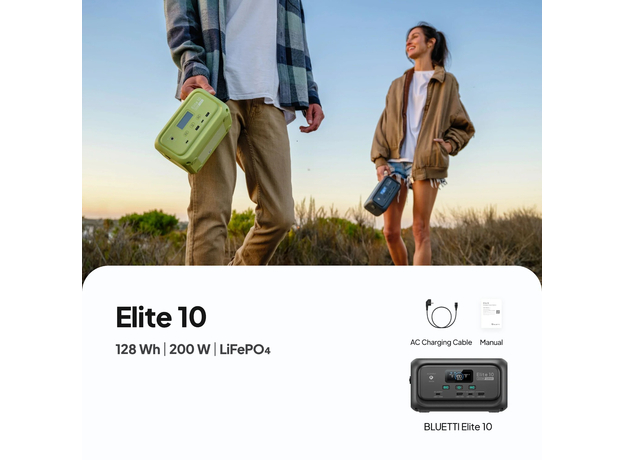 Зарядная станция Bluetti Elite 10 / 200 Вт / 128 Вт⋅ч / LiFePO4 (P-EL10-EU-GY-BL-010) - изображение 18