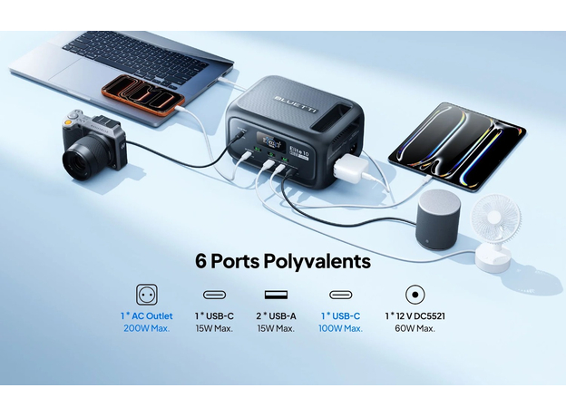 Зарядная станция Bluetti Elite 10 / 200 Вт / 128 Вт⋅ч / LiFePO4 (P-EL10-EU-GY-BL-010) - изображение 21