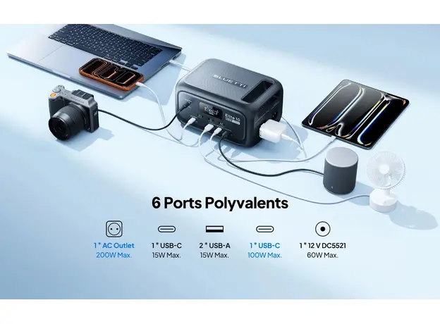 Зарядная станция Bluetti Elite 10 / 200 Вт / 128 Вт⋅ч / LiFePO4 (P-EL10-EU-GY-BL-010) - изображение 21